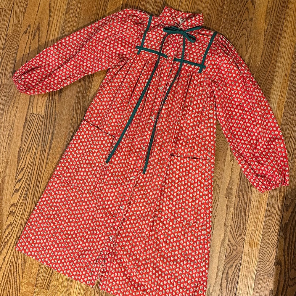 Vintage’s Folk Prairie Cottagecore Grandma Trad Wife House Coat Midi Dress